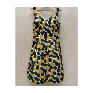 vestido-anne-klein-lunares-mostaza-verde-corte-globo-talla-4-2