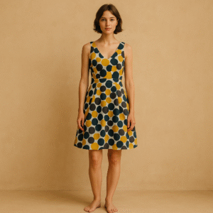 vestido-anne-klein-lunares-mostaza-verde-corte-globo-talla-4-fondoblancprincipal