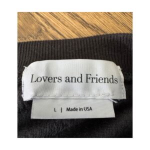 mono zasha negro velour lovers and friends, manga larga y cintura elástica, estilo lujo relajado