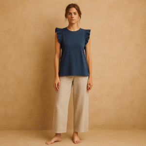 op premium algodón pima azul marino Nation LTD talla M - Amelie