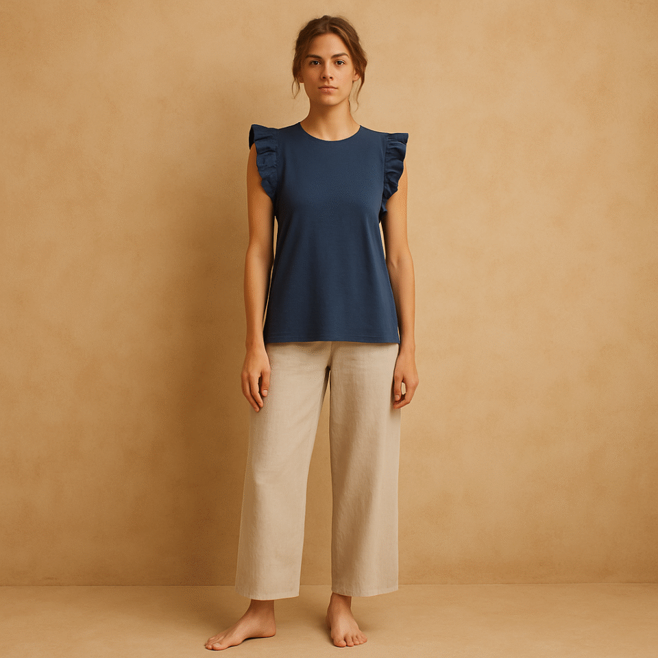 op premium algodón pima azul marino Nation LTD talla M - Amelie