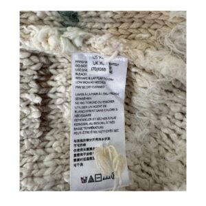 Cárdigan Margo Anthropologie en tono vainilla tostado con rayas multicolor