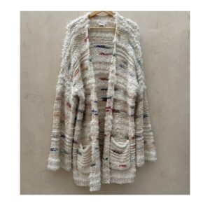 Cárdigan Margo vainilla tostado de Anthropologie con rayas multicolor