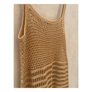 vestido edna crochet maxi dress elizabeth and james color sand sin forro talla large