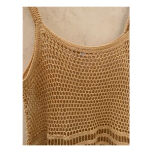 vestido edna crochet maxi dress elizabeth and james color sand sin forro talla large