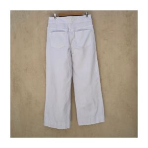 Frame Le Hardy Wide Leg blancos, talle alto, caída amplia arquitectónica