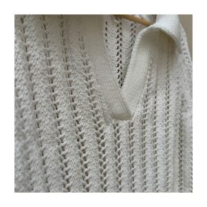 polo knit haven well within blanco óptico tejido punto abierto talla S