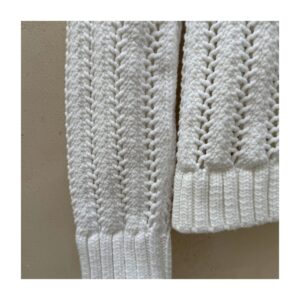 polo knit haven well within blanco óptico tejido punto abierto talla S