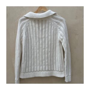 polo knit haven well within blanco óptico tejido punto abierto talla S