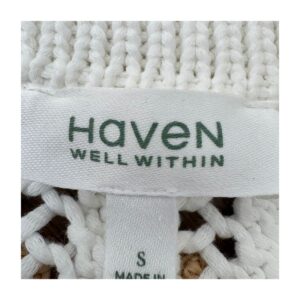 polo knit haven well within blanco óptico tejido punto abierto talla S