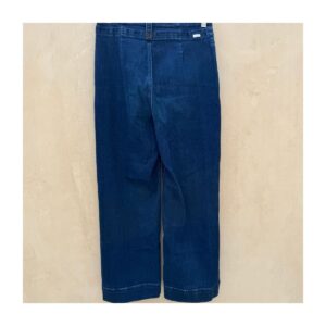 pantalón denim mother the zipped greaser loop corte recto tiro alto cropped