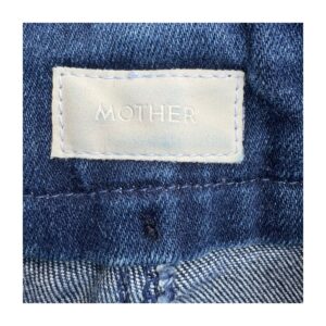 pantalón denim mother the zipped greaser loop corte recto tiro alto cropped