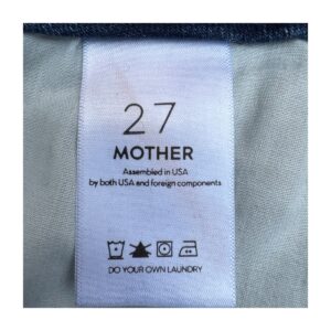pantalón denim mother the zipped greaser loop corte recto tiro alto cropped