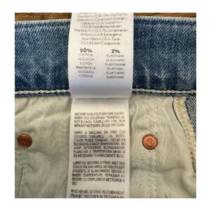 jeans mother superior high waisted hiker hover undone hem, talla 29, lavado on my knees; straight leg, tiro alto, rotos en rodillas y dobladillo deshilachado original