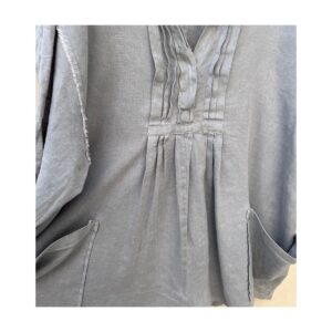 romper gris free people lino lyocell con pliegues y bolsillos oversized