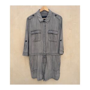 Romper de segunda mano utility gris vintage de Velvet Heart en 100 % Tencel, con cintura ajustable y fit relajado, talla M.ropa usada