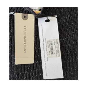 nwt vest cupcakes and cashmere negro brillante sin mangas tejido metálico