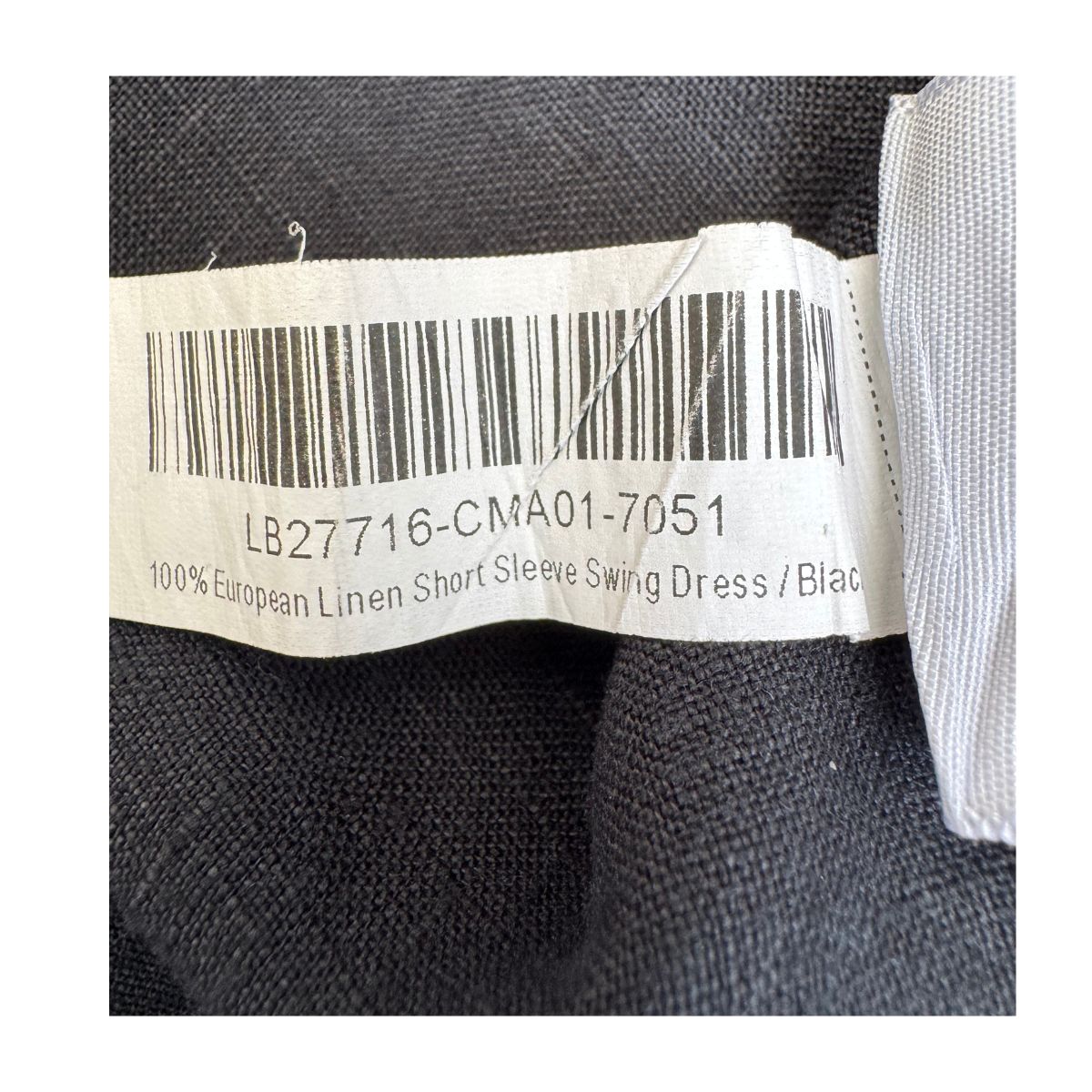 Detalle código modelo vestido Quince lino negro