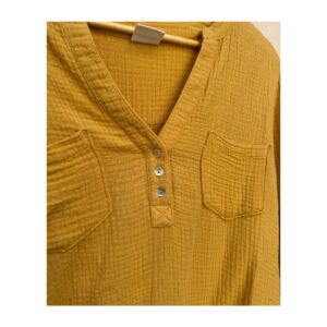 Blusa de 100% algodón en color mostaza y talla large. Estilo boho chic