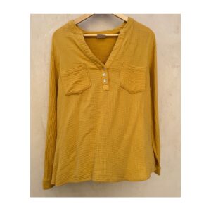 Blusa de 100% algodón en color mostaza y talla large. Estilo boho chic