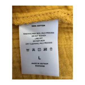 Blusa de 100% algodón en color mostaza y talla large. Estilo boho chic