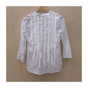 Blusa Teeds blanca en algodon 100%, talla S y estilo boho chic