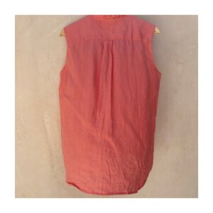 Blusa sin mangas Uniqlo en 100% lino y color colar, estilo minimalista japonés . Talla S