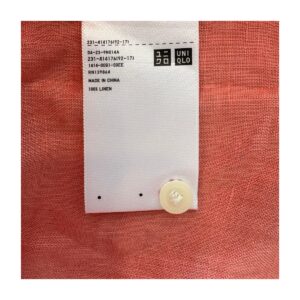 Blusa sin mangas Uniqlo en 100% lino y color colar, estilo minimalista japonés . Talla S