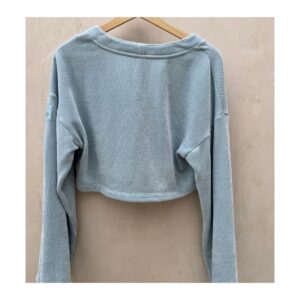 Cardigan Cheniile Chalet de Alo Yoga en azul glaciar de segunda mano. Talla S