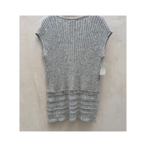Chaleco Kinross punto artesanal en 100% algodón premium. Estilo coastal grandma