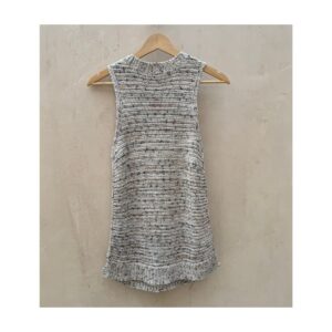 Chaleco de punto de segunda mano premium, curado por Amelie. Marca Loft, estilo boho chic y talla XXS