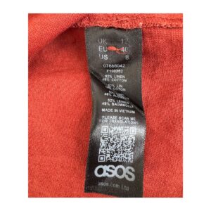 Falda midi de lino terracota ASOS envolvente en talla 8. De segunda mano premium. Preloved