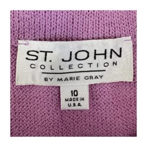 Falda St. John lapiz en tono lila y tejido de punto, talla 10. Estilo old money