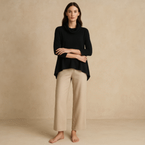 Pullover World Traveler negro de Free People Beach con cuello alto y espalda abierta, talla S. segunda mano