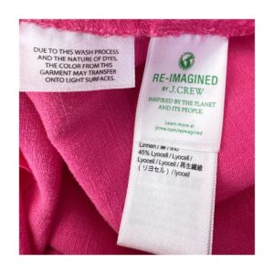 shorts de segunda mano J.Crew Seaside lino lyocell rosa frambuesa talla M. ropa usada en perfecto estado