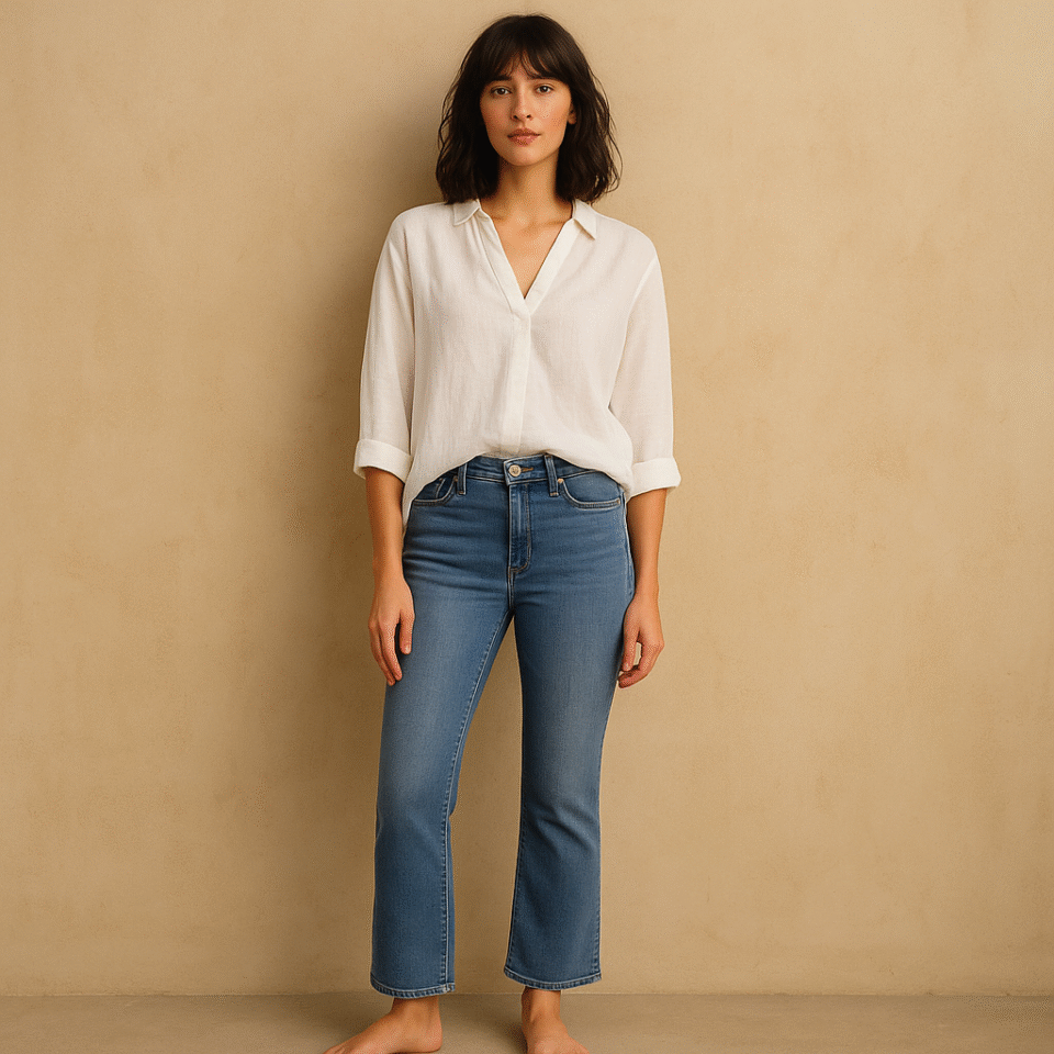 Jeans Sculptek Straight Leg. Talla L, azul claro