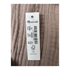 Mono de doble gasa taupe Madewell NB852 talla XS. De segunda mano