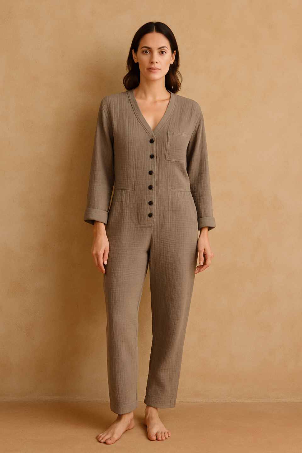 Mono de doble gasa taupe Madewell NB852 talla XS. De segunda mano