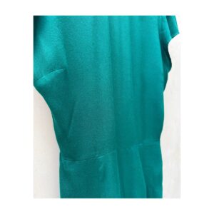 Mono largo verde esmeralda de Reformation con silueta palazzo, mangas abullonadas y espalda descubierta con lazada, talla 4. segunda mano