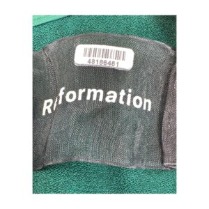 Mono largo verde esmeralda de Reformation con silueta palazzo, mangas abullonadas y espalda descubierta con lazada, talla 4. segunda mano