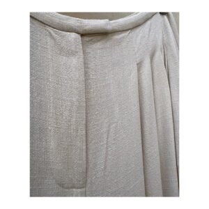 Pantalones palazzo color crema en mezcla de lino, talla L y estilo coastal chic