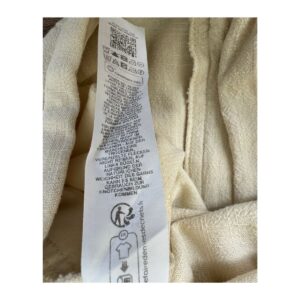 Pantalones palazzo color crema en mezcla de lino, talla L y estilo coastal chic