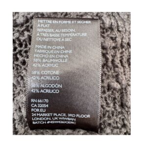 pullover de segunda mano, tejido abierto negro ecoté talla m, punto calado 58% algodón 42% acrílico