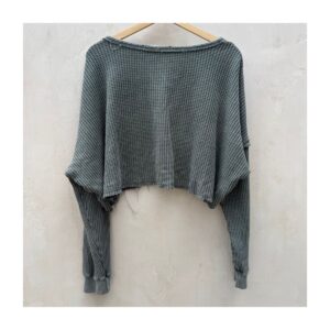pullover waffle oliva ceniza de segunda mano Altar’d State talla S. ropa usada curada por Amelie