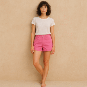 Short Rosa empolvado en algodón de Ralph Lauren, Talla S y estilo preppy. Soft girl
