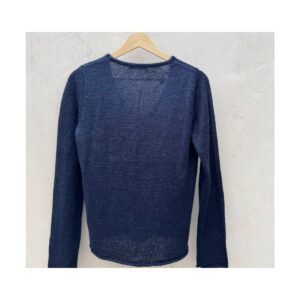 Sweater de segunda mano Andi Mohair V-Neck Brandy Melville en azul marino, mezcla de mohair y lana, escote en V, talla xs