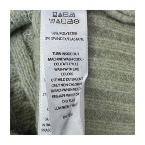 Sweater Joie trenzado en verde salvia talla XS con tejido cable knit