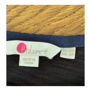 Vestido en 100% algodón negro, marca boden y talla 6 (M). Herencia británica y estilo preppy
