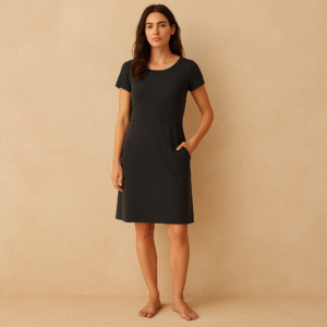 Vestido en 100% algodón negro, marca boden y talla 6 (M). Herencia británica y estilo preppy
