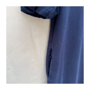 Vestido azul marino chicos mangas puff en talla M. Resorte wear. Preloved curado por Amelie